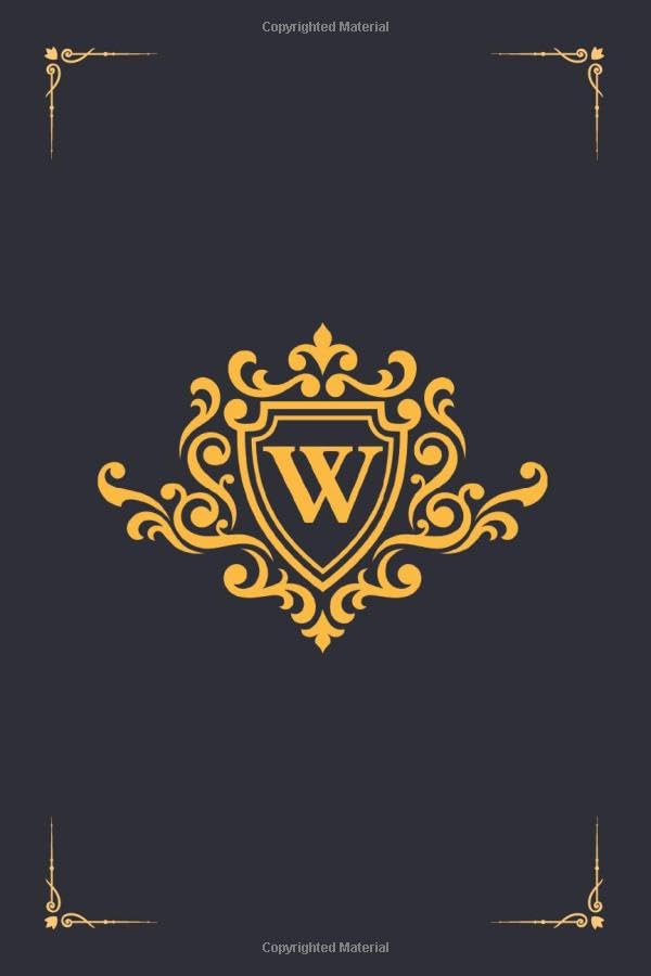 ler totalmente W: Elegant Personalized Lined Journal Dark Background | Initial Monogram Ruled Notebook, Diary, Journal (6 x 9-110 lined pages)