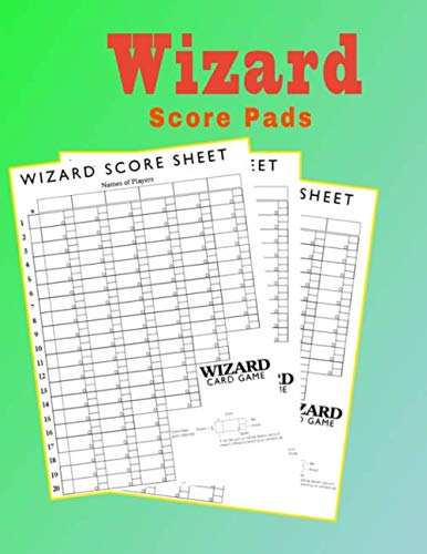 ler totalmente wizard score pads: score sheets pad notebook for the wizard game to play with family and friends, great gift idea for card games lovers
