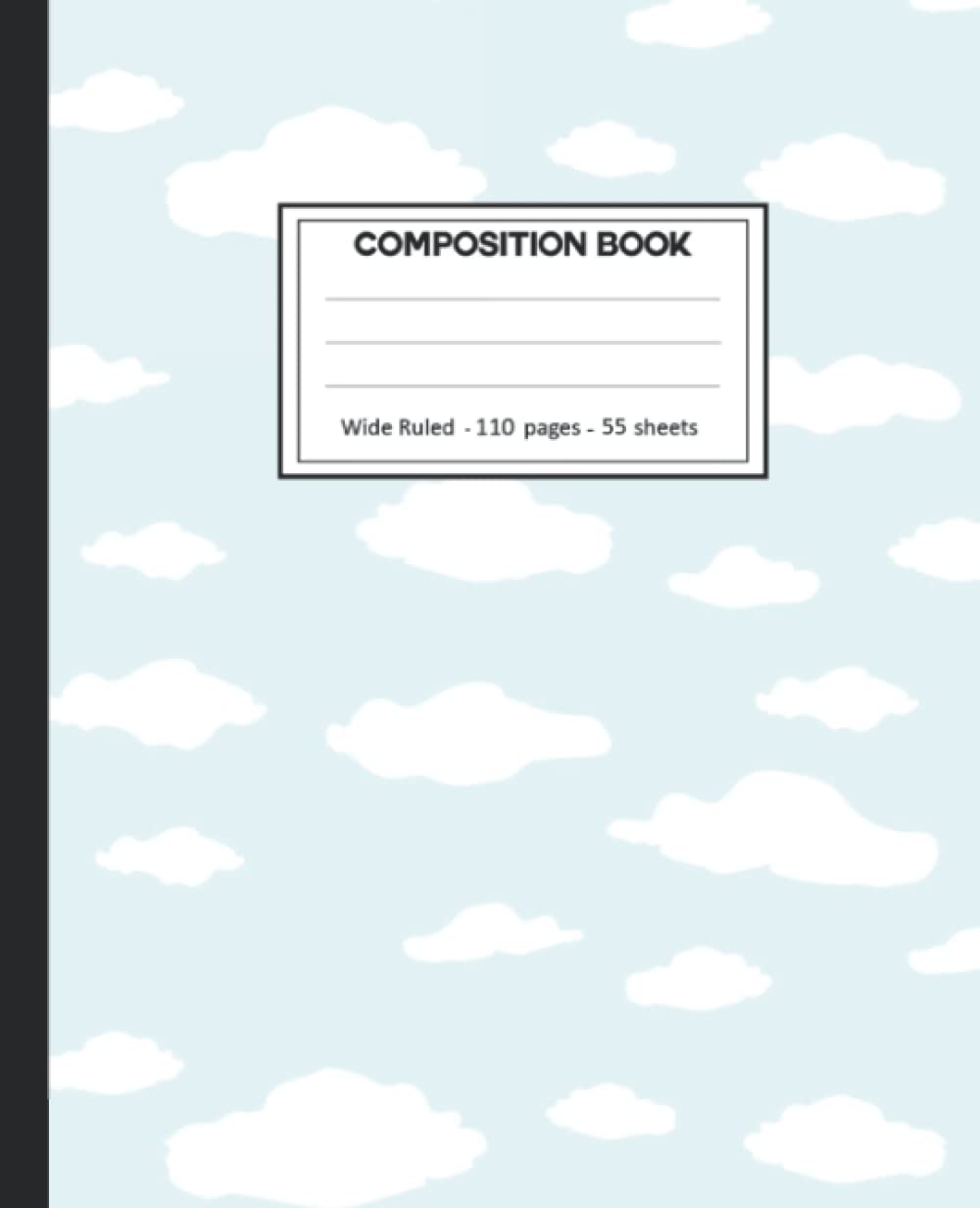ler totalmente Composition Notebook: College Ruled: 110+ Lined Pages Writing Journal: Blue Sky on White.