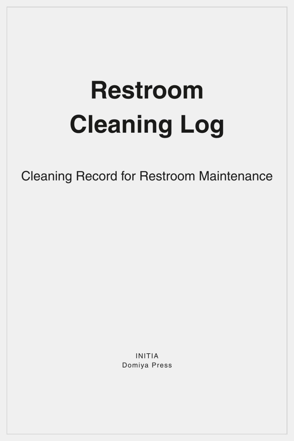 capítulo por capítulo baixar Restroom Cleaning Log: Cleaning Record for Restroom Maintenance