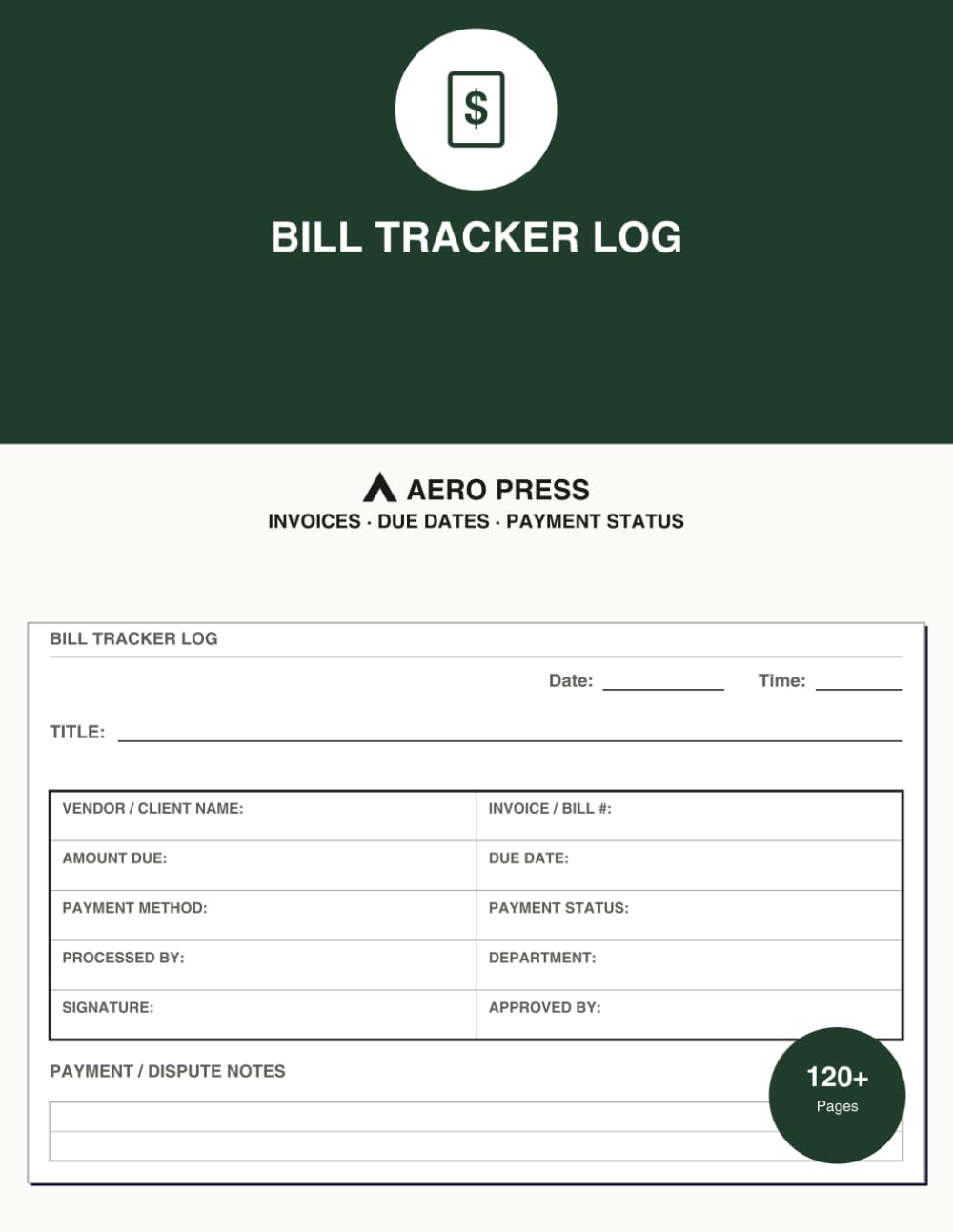 Bill Tracker Log: Invoices · Due Dates · Payment Status baixar o livro de graça