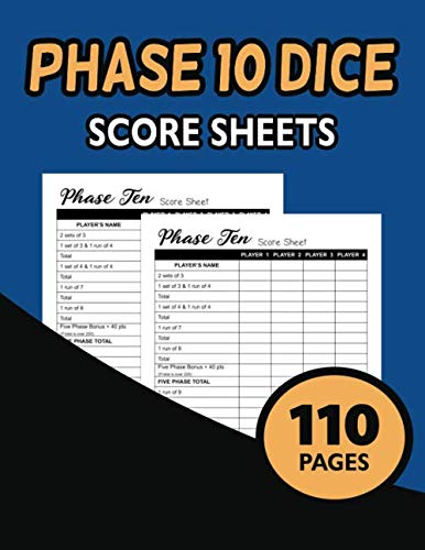 Phase 10 Dice Score Sheets: Record all scores in only one score book "Phase Ten Score Sheets","Phase 10 Dice Score Cards","Phase Ten Board Score Pads" baixar o livro de graça