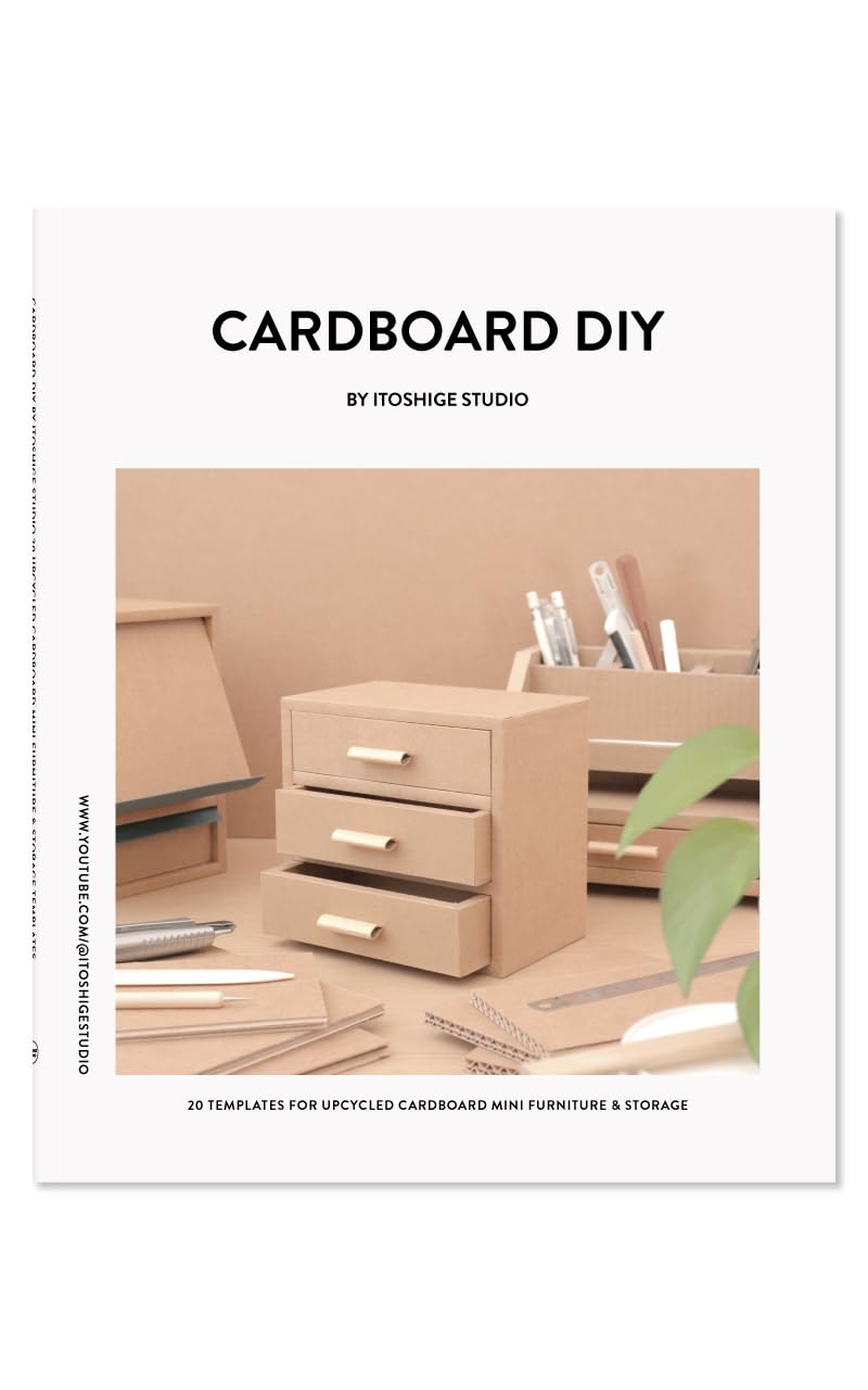 ler totalmente CARDBOARD DIY BY ITOSHIGE STUDIO 20 TEMPLATES FOR MINI FURNITURE & STORAGE (English Edition)