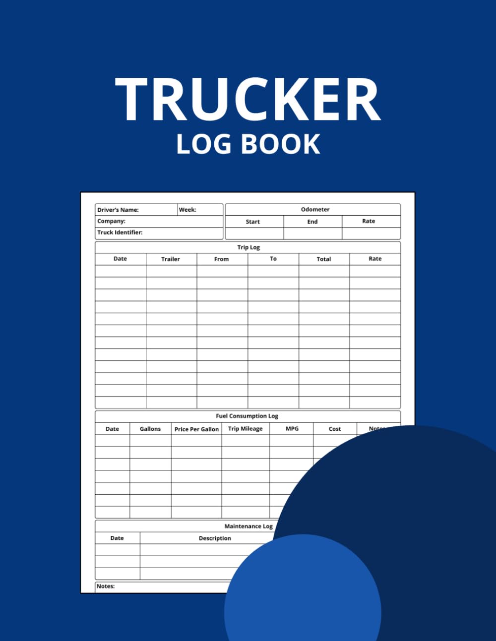 capítulo por capítulo baixar Trucker Log Book: Daily Record Book for Truck Drivers to Easily Keep Track of Each Trip. Track Mileage, Hours of Service, Fuel Usage, and Trip Details