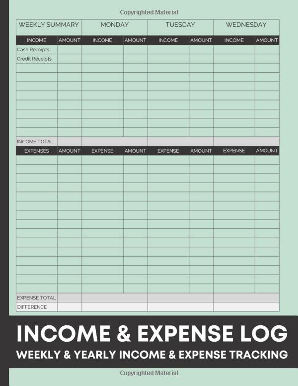 Income & Expense Log - Weekly & Yearly Tracking: Large Ledger Book Perfect for Small Businesses to Track Income & Bill Pay on a Daily Basis (Weekly Budget Book Bill Organizer Finance Journal) baixar livro de graça