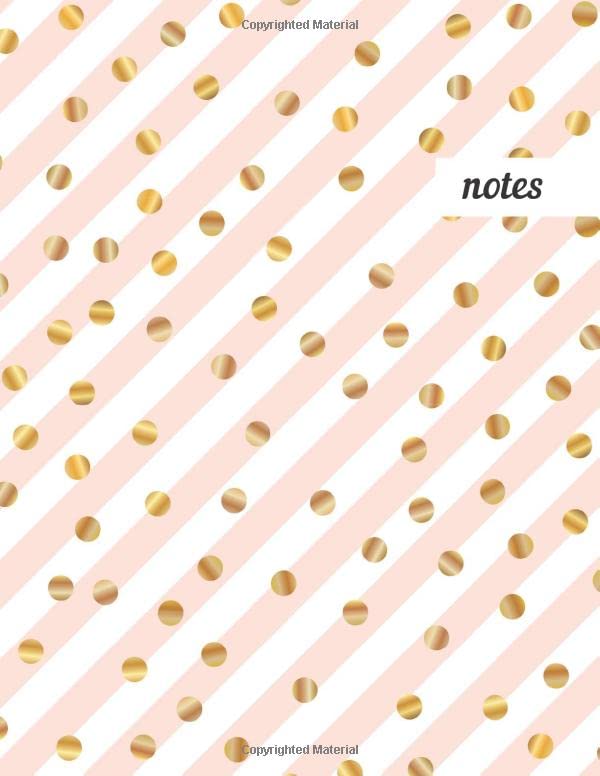 ler totalmente Notes: College Ruled Lined Journal, Cute Golden Pattern Design - Perfect for Office, School, College, Writing & Note Taking - Large 8.5 x 11 inches - 110 Pages