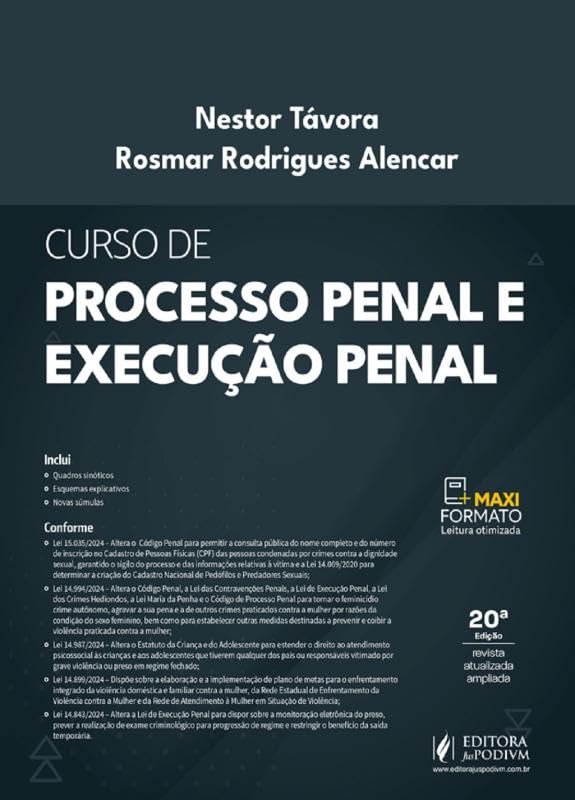Curso de Processo Penal e Execução Penal - 20ª Edição (2025) baixar o livro de graça