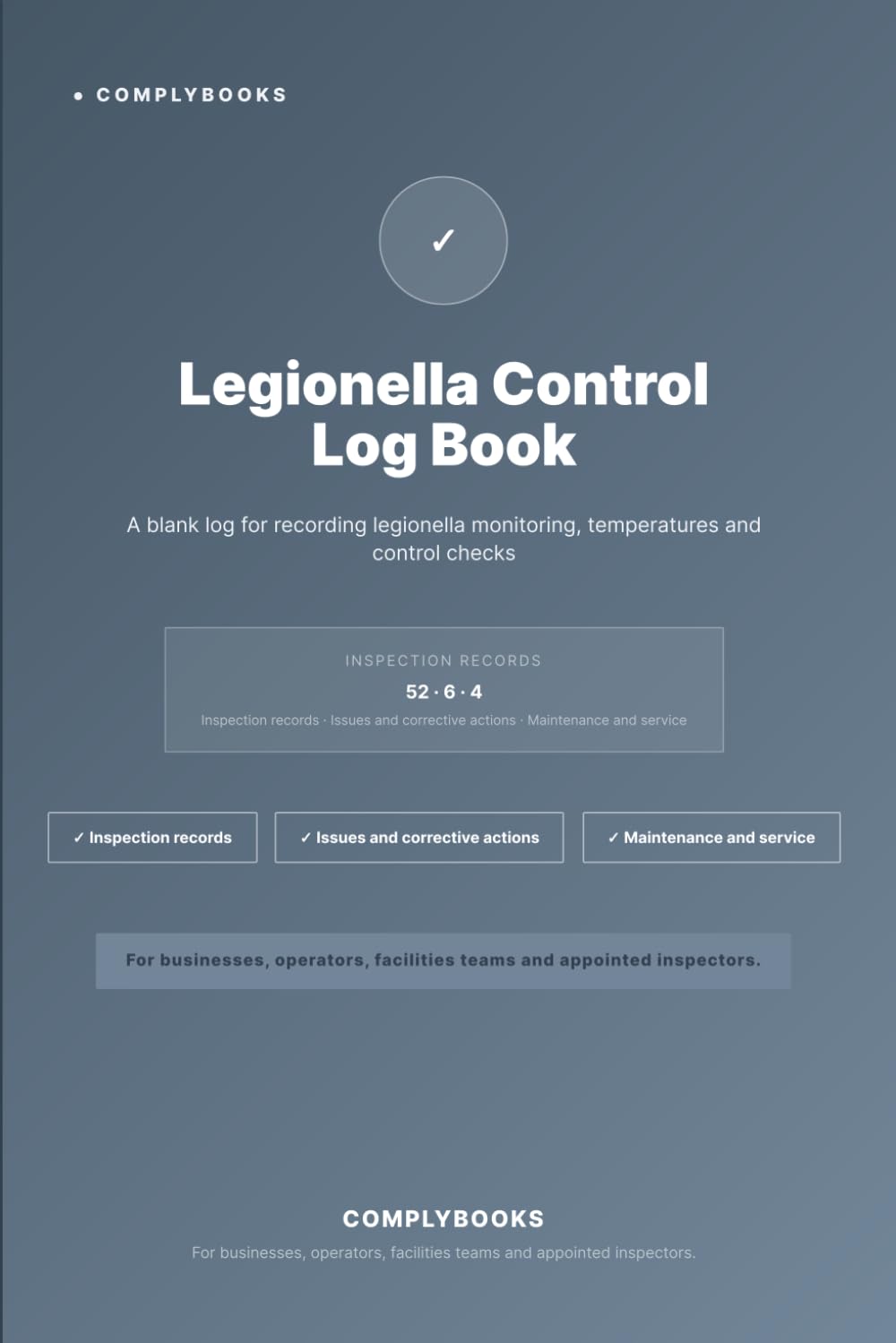 Legionella Control Log Book: A blank log for recording legionella monitoring, temperatures and control checks baixar livro de graça