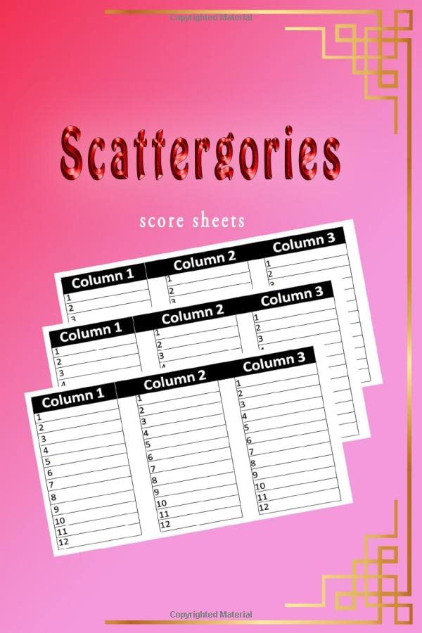 Scattergories score sheets: score keeping log book for Scattergories games score cards. baixar o livro de graça