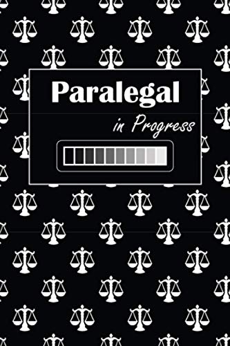 ler totalmente Paralegal in Progress: gift for future paralegal, scales of justice symbol background, lined journal, blank notebook, 6"x 9", 100 pages for writing notes, decorated interior.