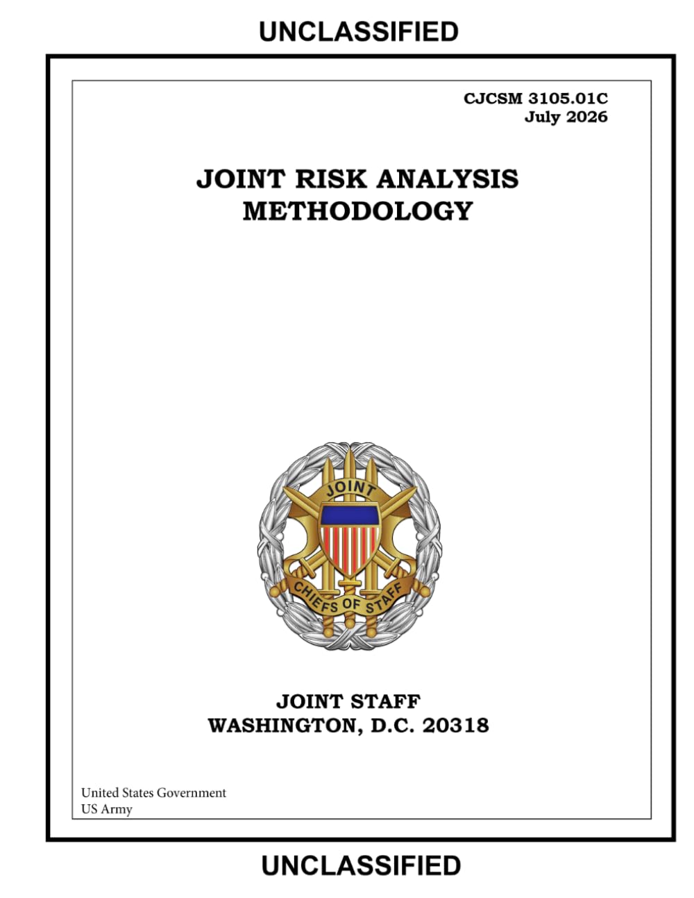 ler totalmente CJCSM 3105.01C Joint Risk Analysis Methodology July 2026
