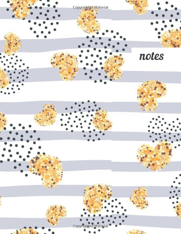 Notes: College Ruled Lined Journal, Cute Golden Pattern Design - Perfect for Office, School, College, Writing & Note Taking - Large 8.5 x 11 inches - 110 Pages baixar livro de graça