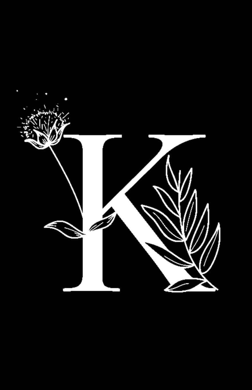 K: Monogram Initial Blank Lined Notebook & Journal for Girls, Women & Teens. Stylish Botanical Letter in Black & White. Perfect Gift in a Handy Compact Size baixar livro de graça