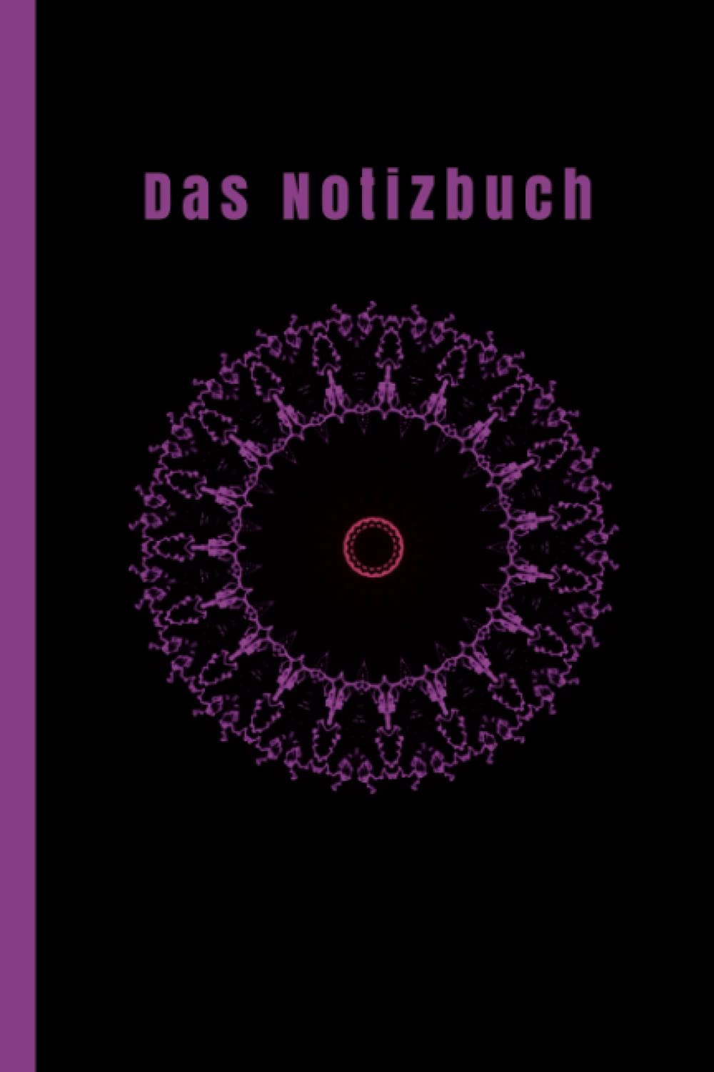Das Notizbuch: Das Notizbuch mit magenta und rosa gemusterten Blitzphänomenen auf schwarzem Hintergrund. baixar o livro de graça