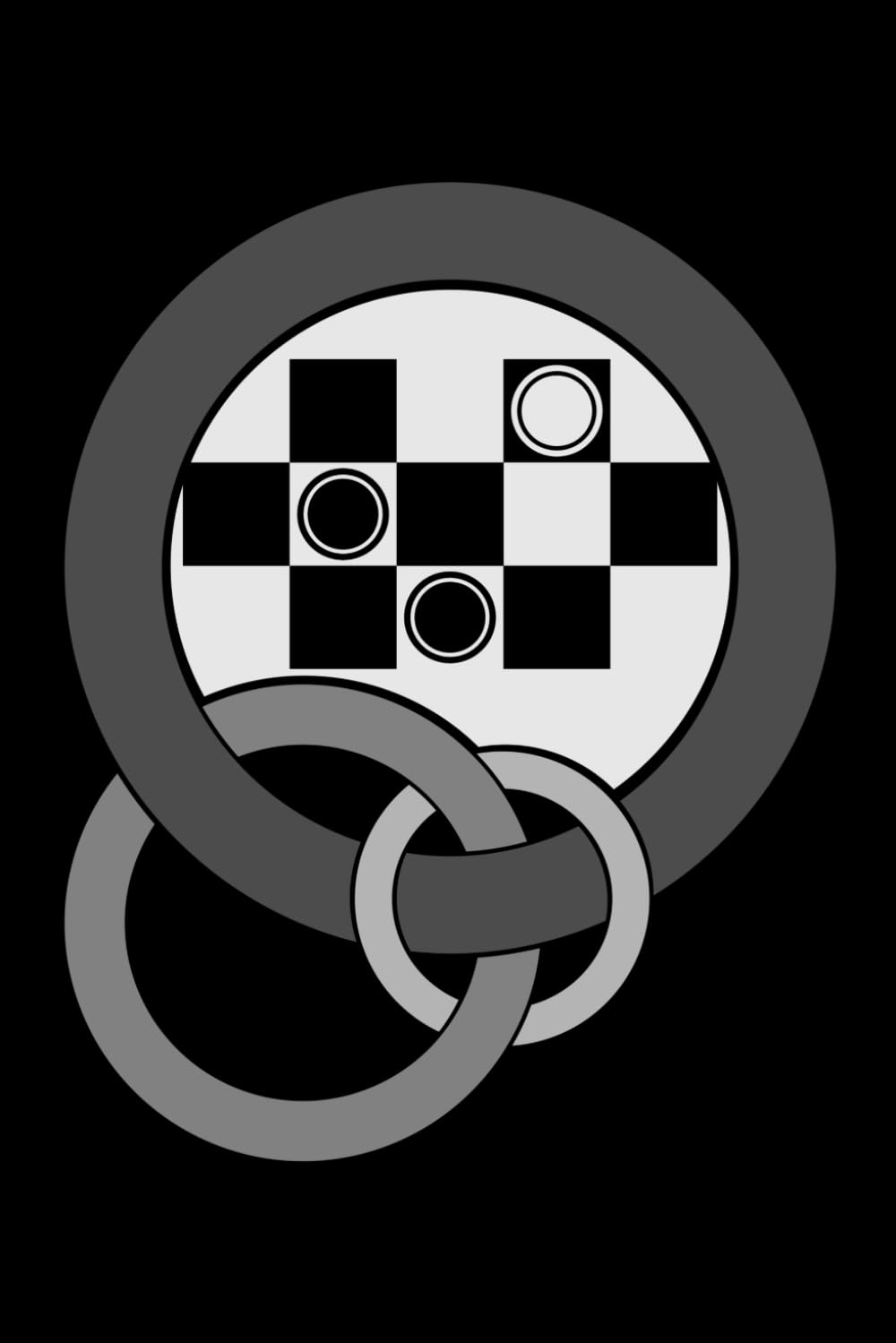 ler totalmente CHECKERS INTERLOCKING CIRCLES: journal, lined, 120 pages, 6x9 inches, matte finish cover, notebook, diary gift, no bleed