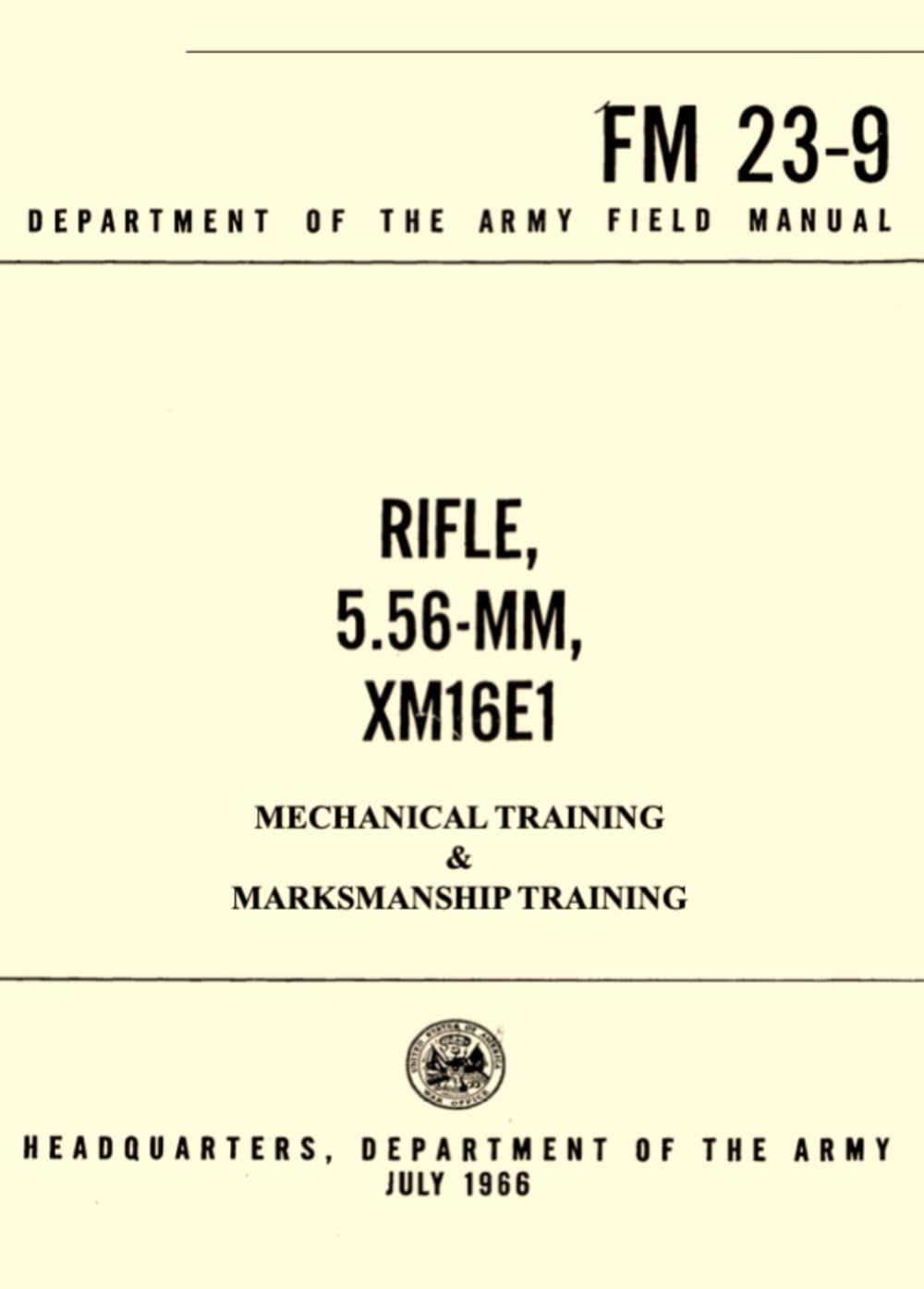 ler totalmente FM 23-9 Rifle 5.56-MM, XM16E1: Mechanical Training & Marksmanship Training