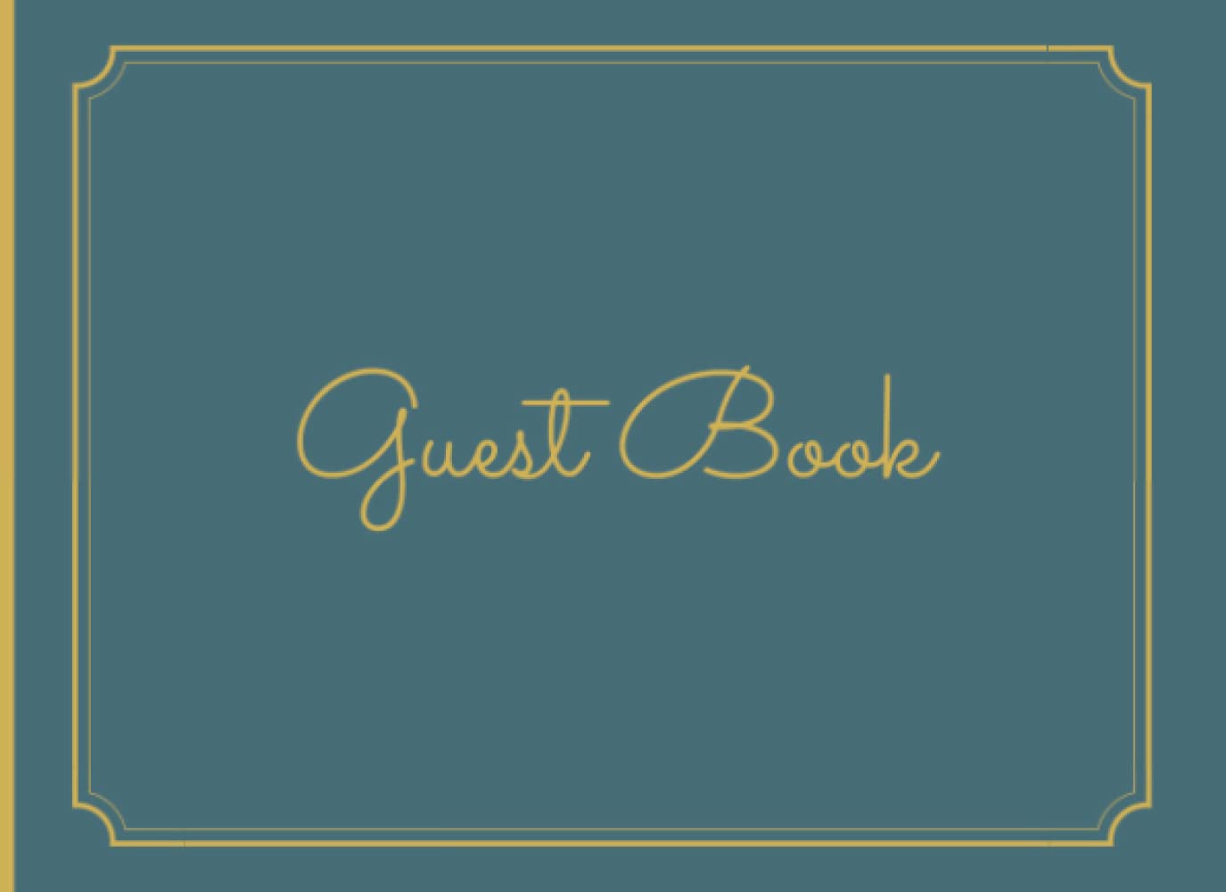 ler totalmente Elegant Guest Book: Minimalist Gold Text with Blue Cover, 110 Pages, Size (8.25" x 6"), Guest Book for Wedding, Bridal Shower, Birthday Party, Anniversary