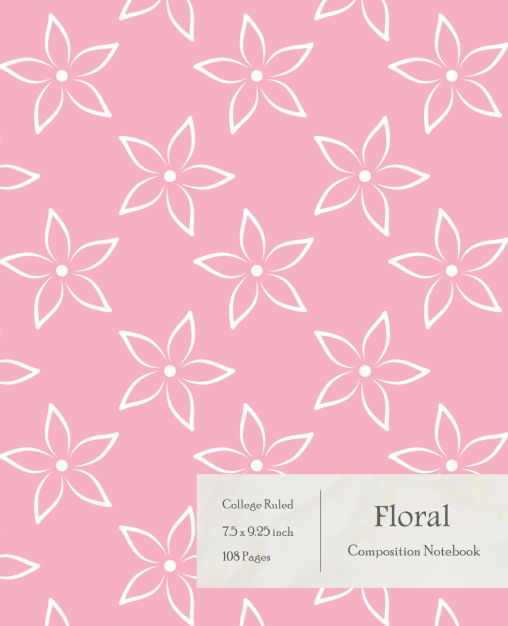 ler totalmente Floral Composition Notebook College Ruled: Cute Pink College Lined Journal for School and College Students, Professionals and Gardening.
