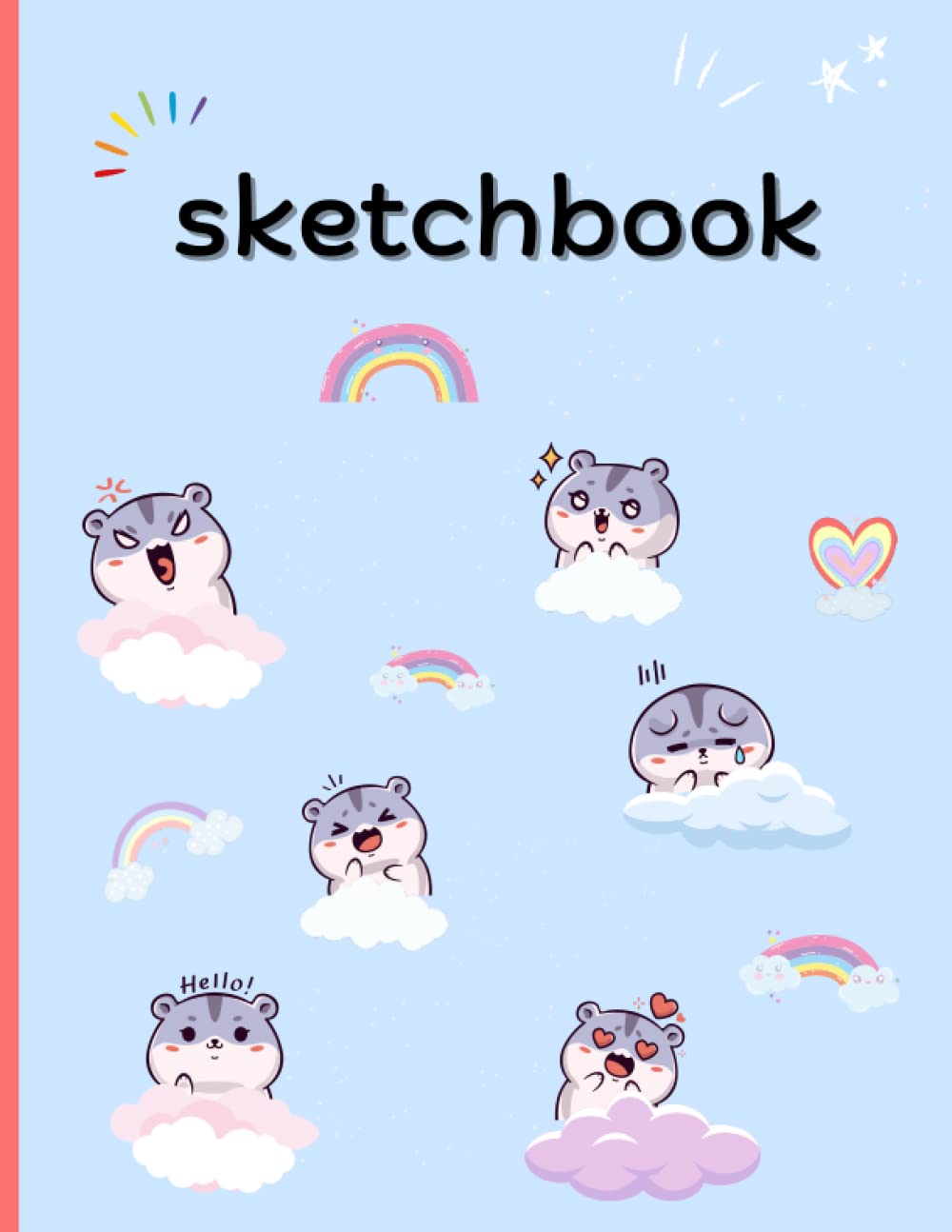 ler totalmente sketchbook: cute cat with many moods The large sketch book is a notebook for children and artists to sketch or line, 110 pages of "8.5x11"