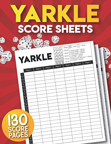 ler totalmente Yarkel Score Sheets: 130 Large Score Sheets for Scorekeeping | Yarkle Score Pads.