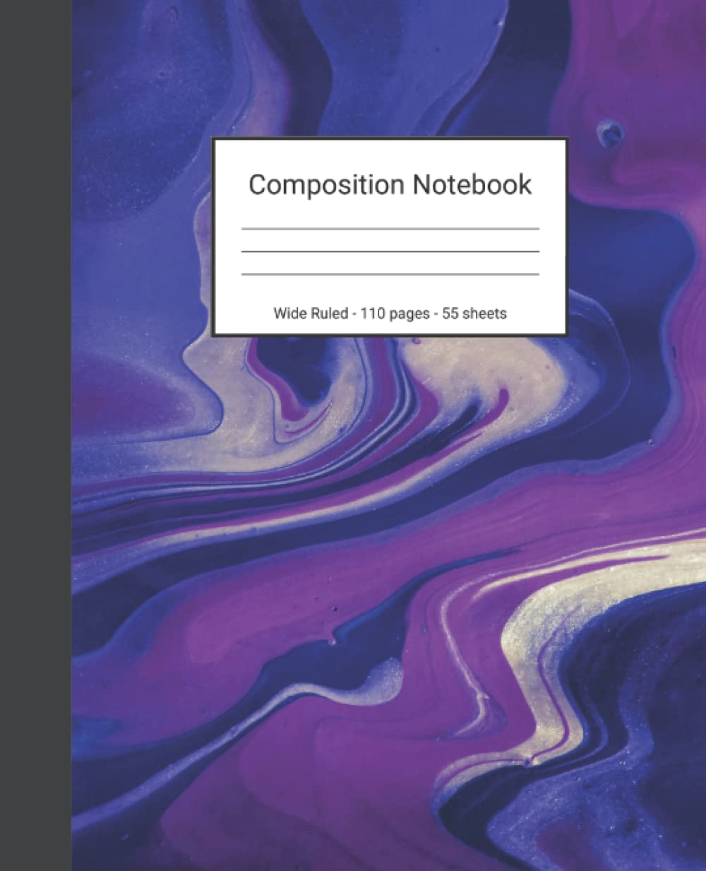 ler totalmente Composition Notebook: Wide Ruled Paper Notebook Journal - Purple And Blue Liquid Abstract Art - Blank Wide Lined Workbook