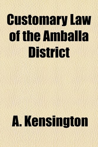 Customary Law of the Amballa District baixar o livro de graça