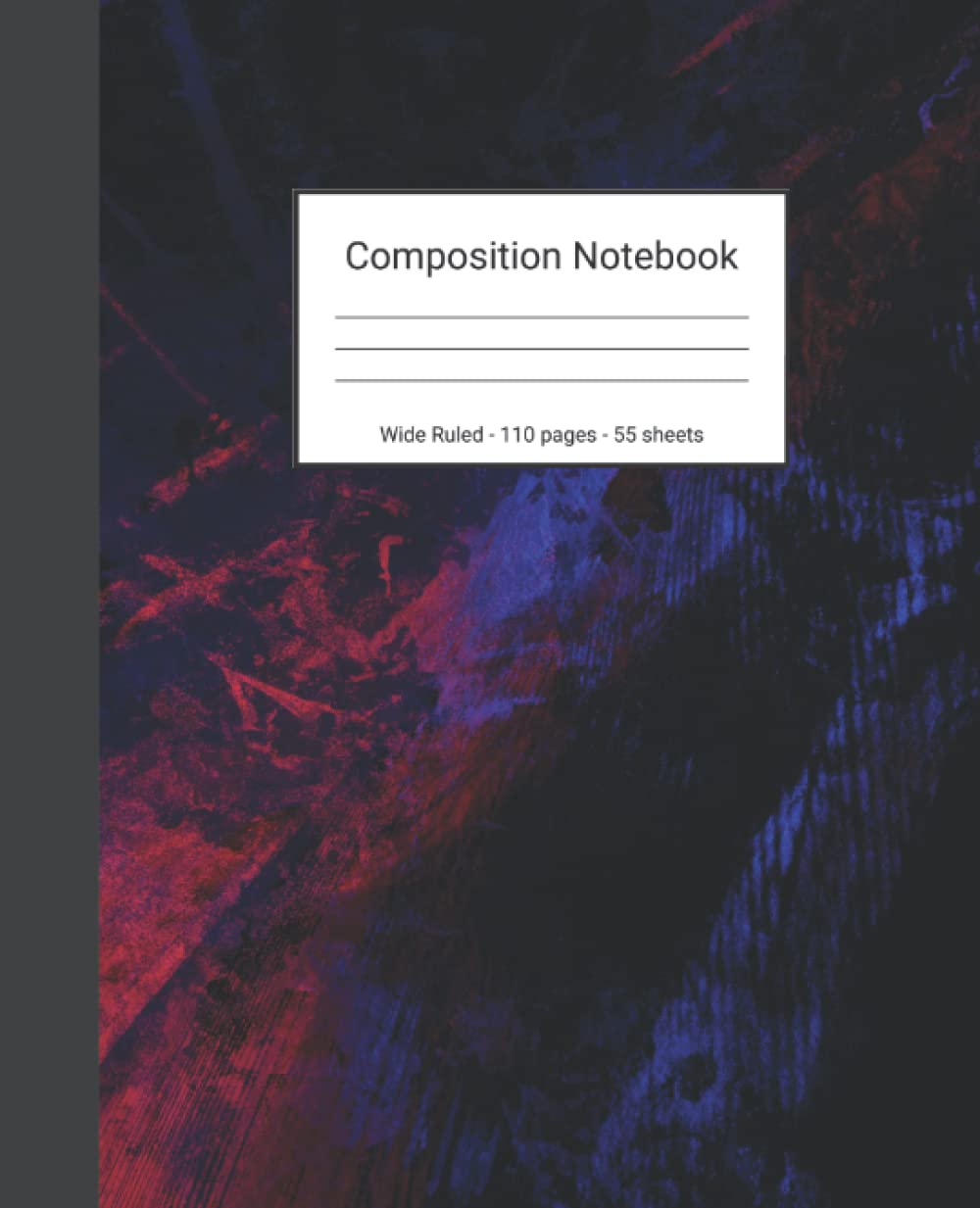 Composition Notebook: Wide Ruled Paper Notebook Journal - Abstract Painting With Red Blue And Black Colors - Blank Wide Lined Workbook baixar livro de graça