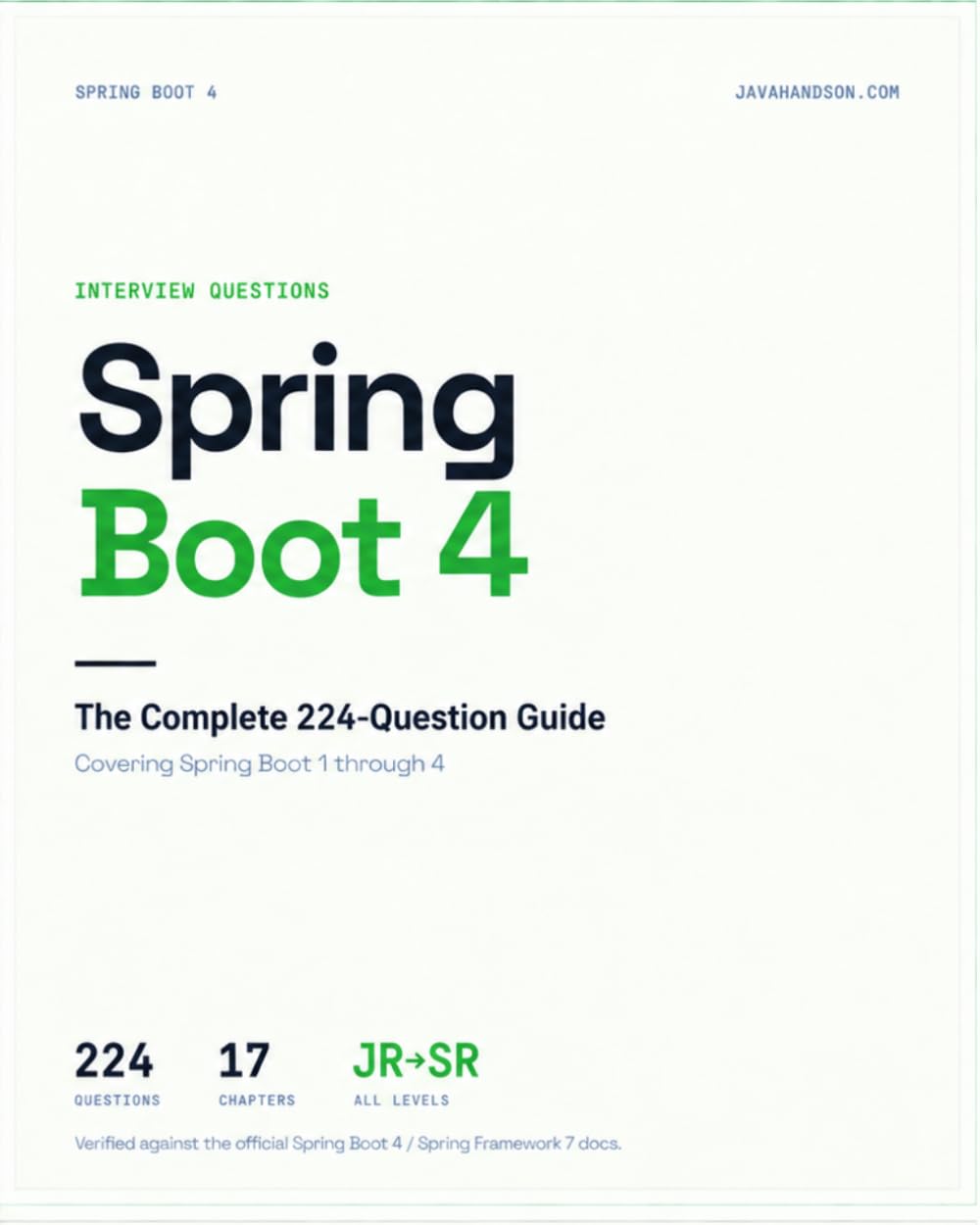 Spring Boot 4 Interview Questions & Answers: 224 Questions on Spring Boot 4, REST APIs, Security, JPA, Testing, Microservices & More — From Junior to Senior Developer baixar o livro de graça