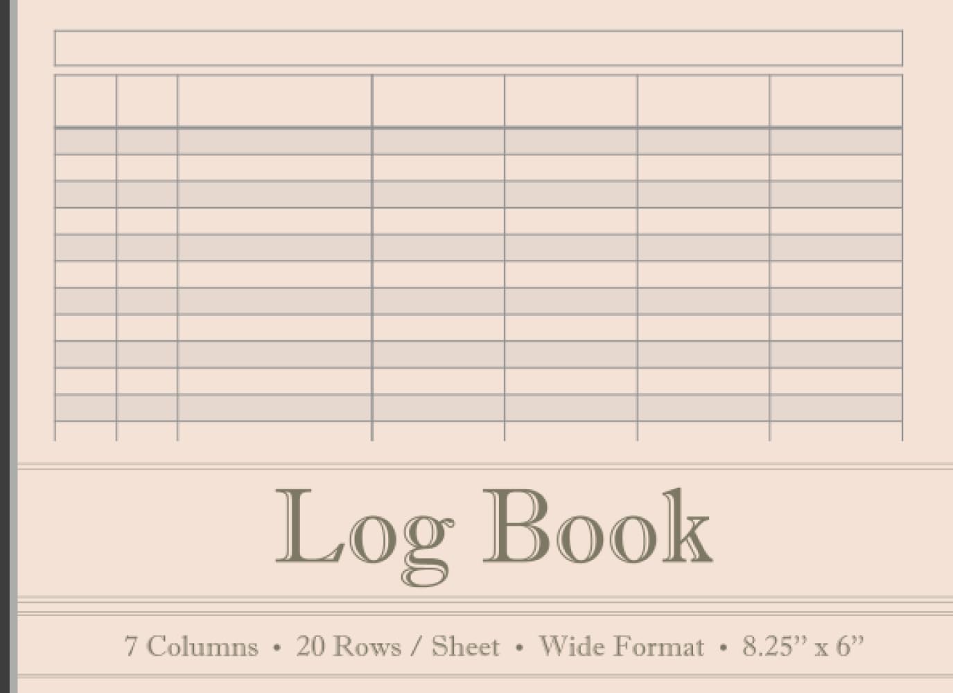 ler totalmente Multipurpose 7 Column Log Book | Large Customizable Journal adaptable for many uses including tracking Daily Activities, Vehicle Mileage, Business... | Landscape | 8.25'' x 6 '' | Peach Cover