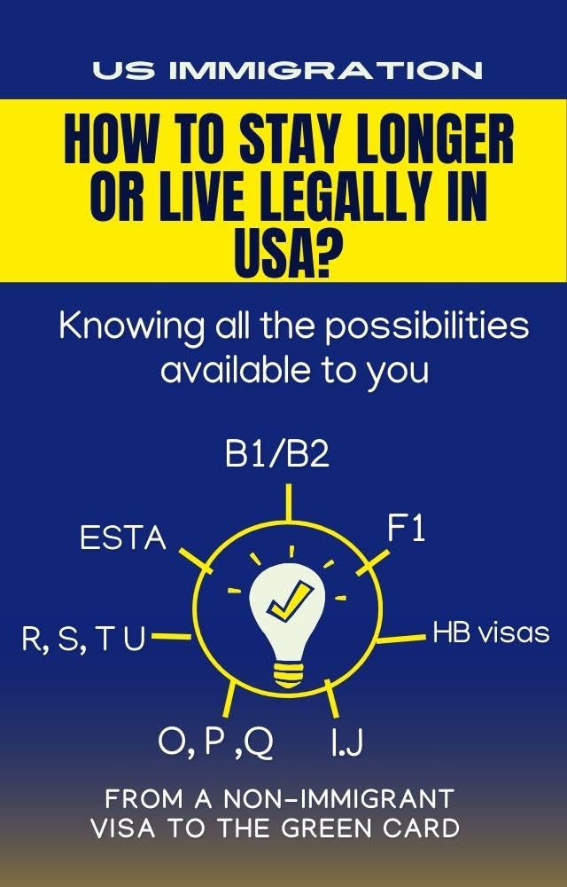 HOW TO STAY LONGER OR LIVE LEGALLY IN USA ?: FROM A NON-IMMIGRANT VISA TO THE GREEN CARD (English Edition) baixar livro de graça