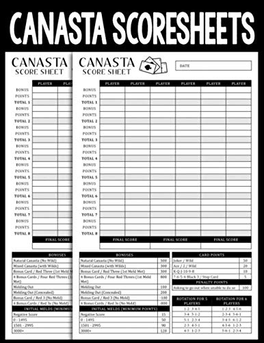 Canasta Scoresheet: 120 Canasta Record for Size 8.5” X 11” baixar livro de graça