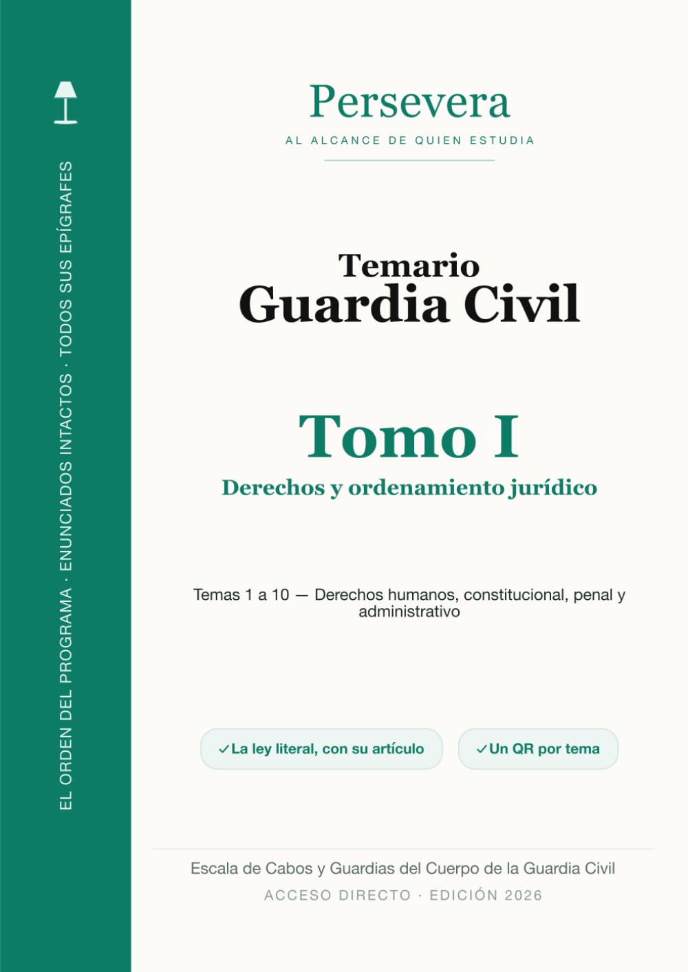 capítulo por capítulo baixar Guardia Civil · Temario · Tomo I: Derechos y ordenamiento jurídico · 10 temas íntegros · Temas 1 a 10 · Acceso directo · Edición 2026 (Spanish Edition)