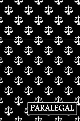 ler totalmente Paralegal: gift for paralegal, scales of justice symbol background, lined journal, blank notebook, 6"x 9", 100 pages for writing notes, decorated interior.