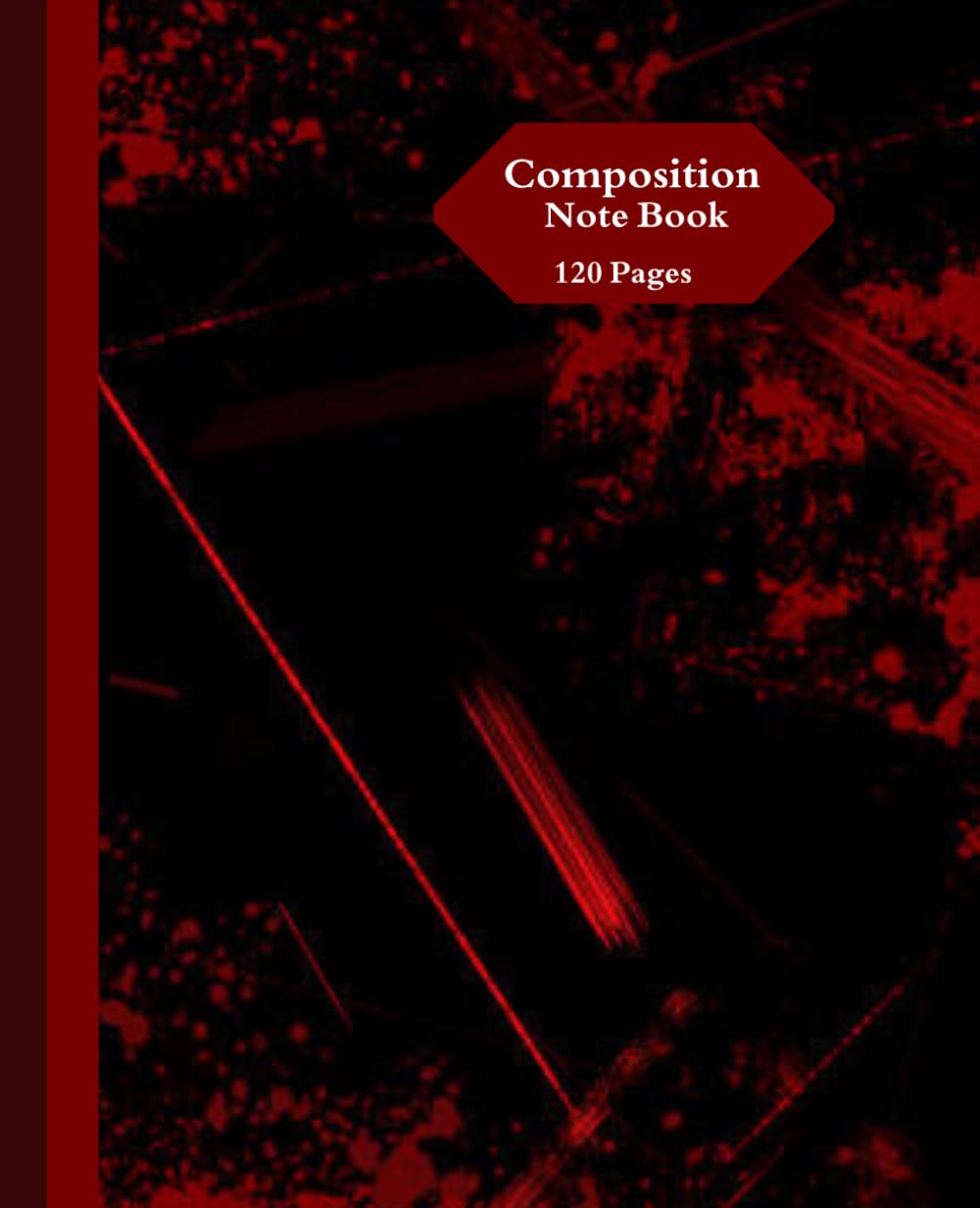 ler totalmente Red & Black Geometric Pattern Composition Notebook – Wide Ruled with Page Numbers: Minimalist Red & Black Design | Wide Ruled Pages with Page Numbers