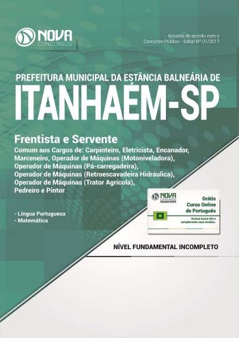 ler totalmente Apostila Prefeitura de Itanhaém - SP 2017 - Frentista, Servente e outros