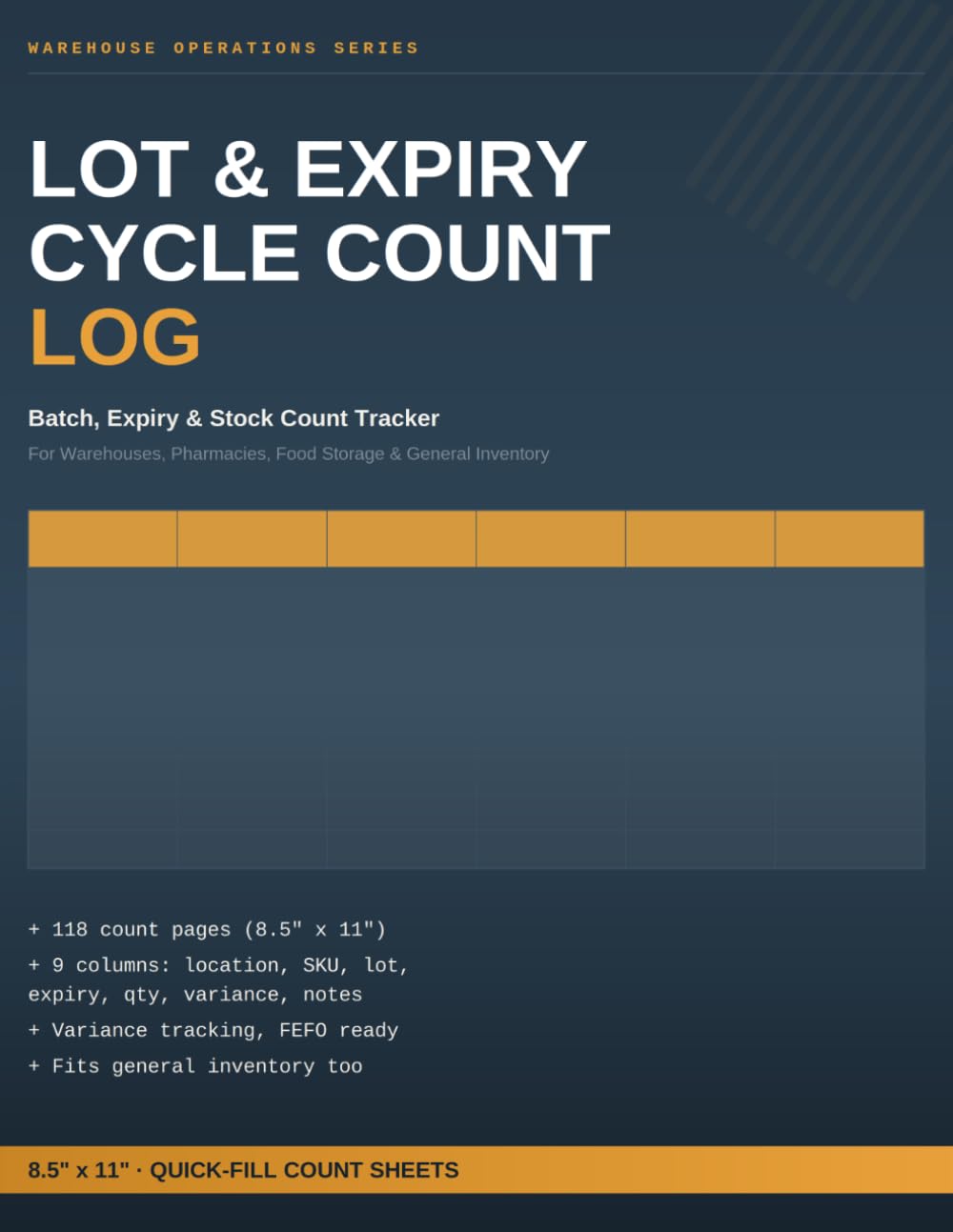 ler totalmente Lot & Expiry Cycle Count Log: Batch, Expiry & Stock Count Tracker for Warehouses, Pharmacies, Food Storage & General Inventory