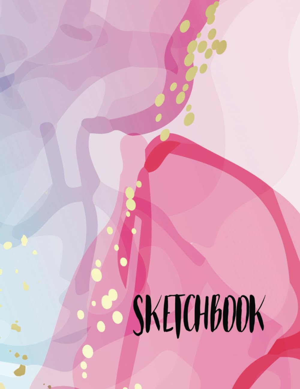 SKETCH BOOK: Notebook for adults and teen girls for Drawing, Doodling or Sketch 120 Pages, 8.5 x 11 | Abstract Gradient Watercolor with Gold Paint Splatters baixar o livro de graça
