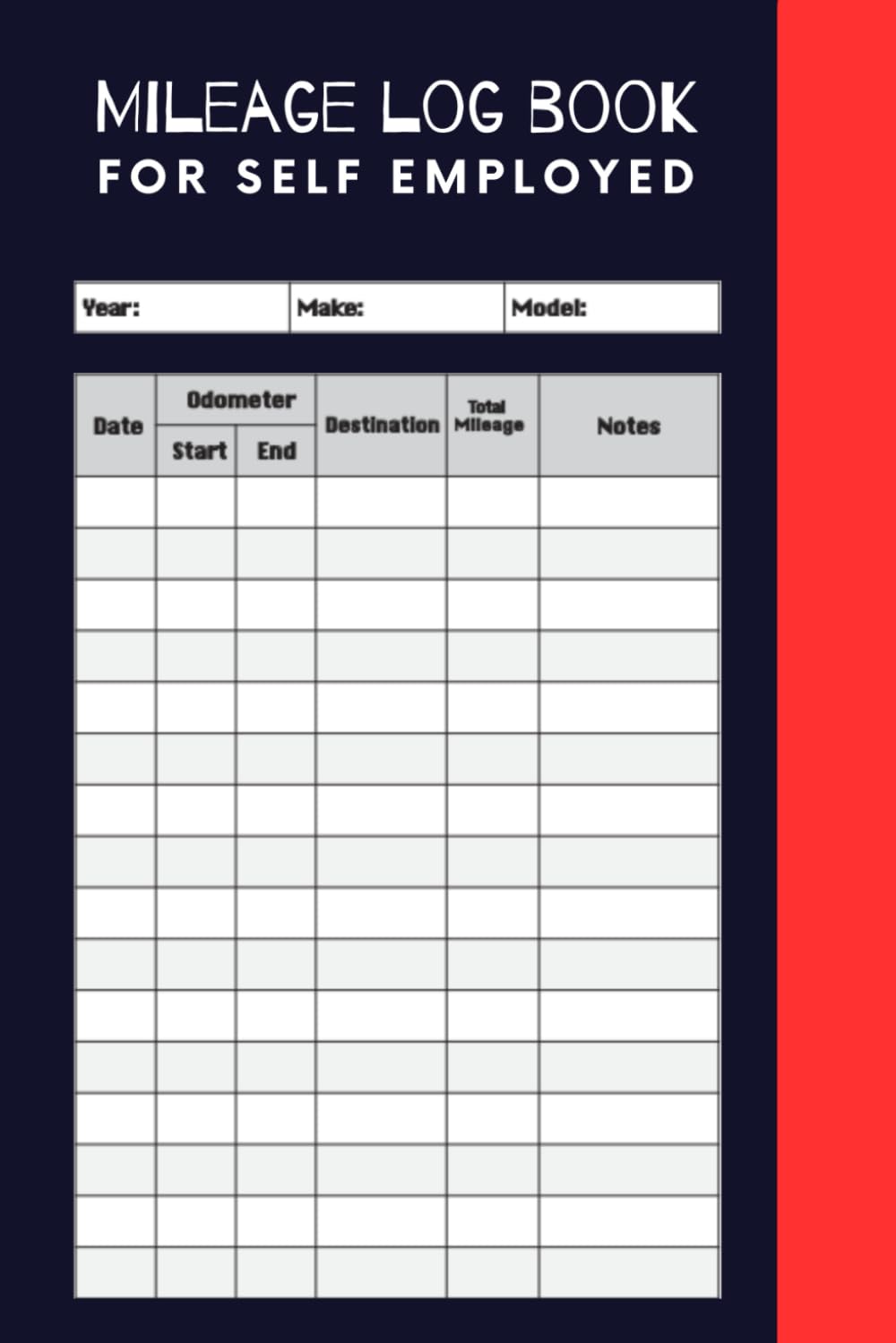 ler totalmente Mileage log book for self employed: Auto Mileage Tracker To Record And Track Your Daily Mileage For Taxes
