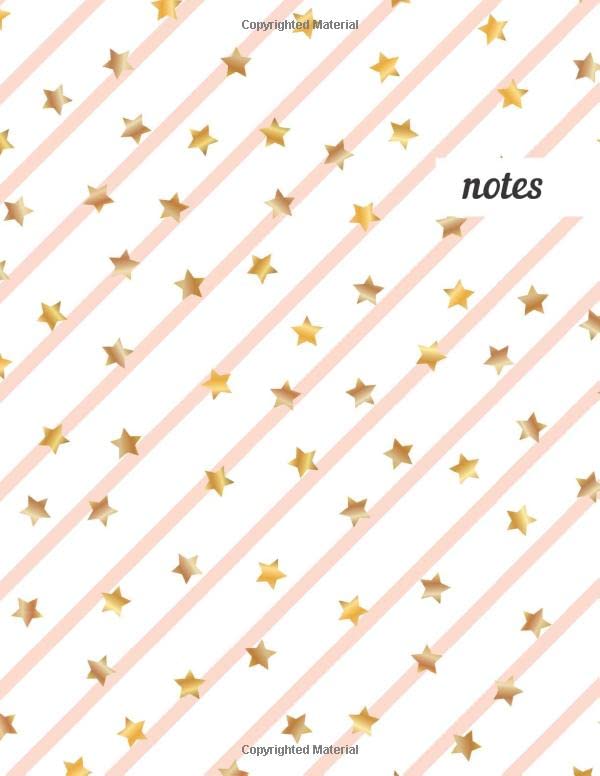 ler totalmente Notes: College Ruled Lined Journal, Cute Golden Pattern Design - Perfect for Office, School, College, Writing & Note Taking - Large 8.5 x 11 inches - 110 Pages