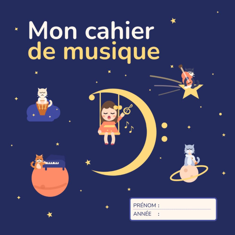 capítulo por capítulo baixar Mon Cahier de Musique — Édition Espace: Cahier de portées vierges avec pages de solfège pour enfant débutant — Piano, flûte, violon, chant: tous instruments, dès 5 ans (French Edition)