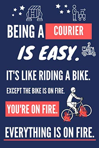 Being a Courier Is Easy. It's Like Riding a Bike: Cute Courier Gifts for Men. Red & Blue Lined Journal Notebook baixar livro de graça
