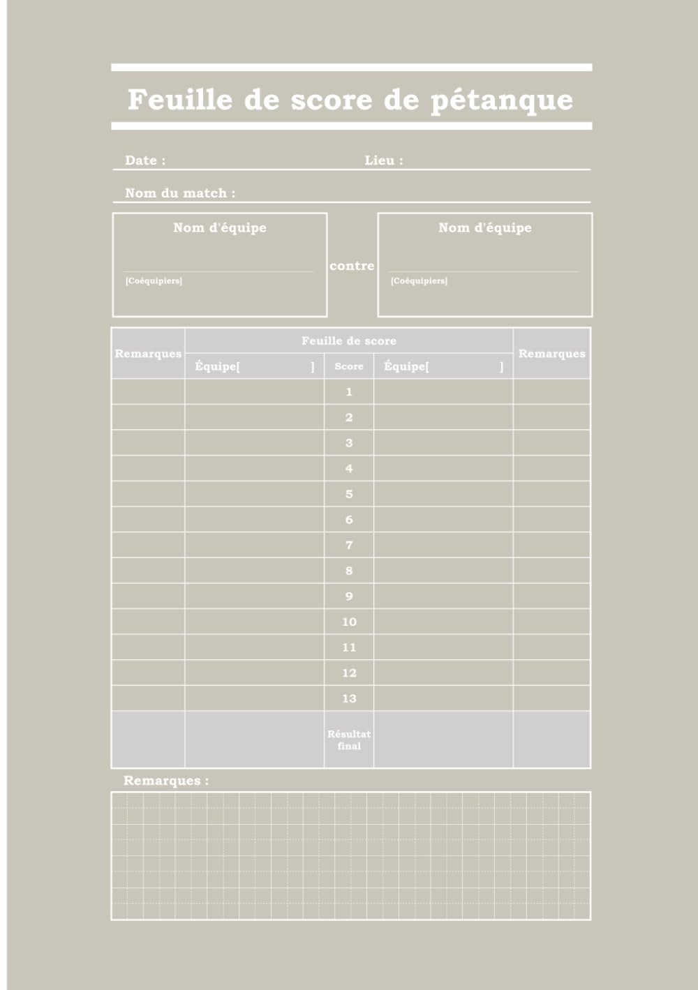 capítulo por capítulo baixar Carnet de score de pétanque A5size (taille compacte), Tableau de score pour 100 matchs, Impression recto (French Edition)