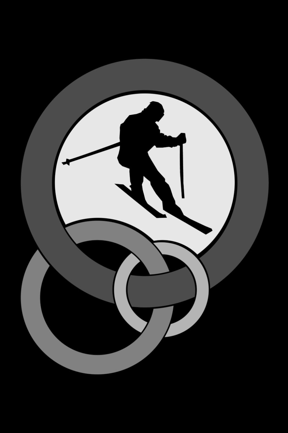 ler totalmente SKIING INTERLOCKING CIRCLES: journal, lined, 120 pages, 6x9 inches, matte finish cover, notebook, diary gift, no bleed