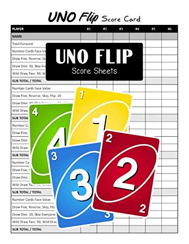 Uno Flip Score Sheets: Uno Flip Personal Handy Sheet for Card Game Score Pad Record Keeper Scorebook (Large 8.5 x 11 Inches) baixar livro de graça