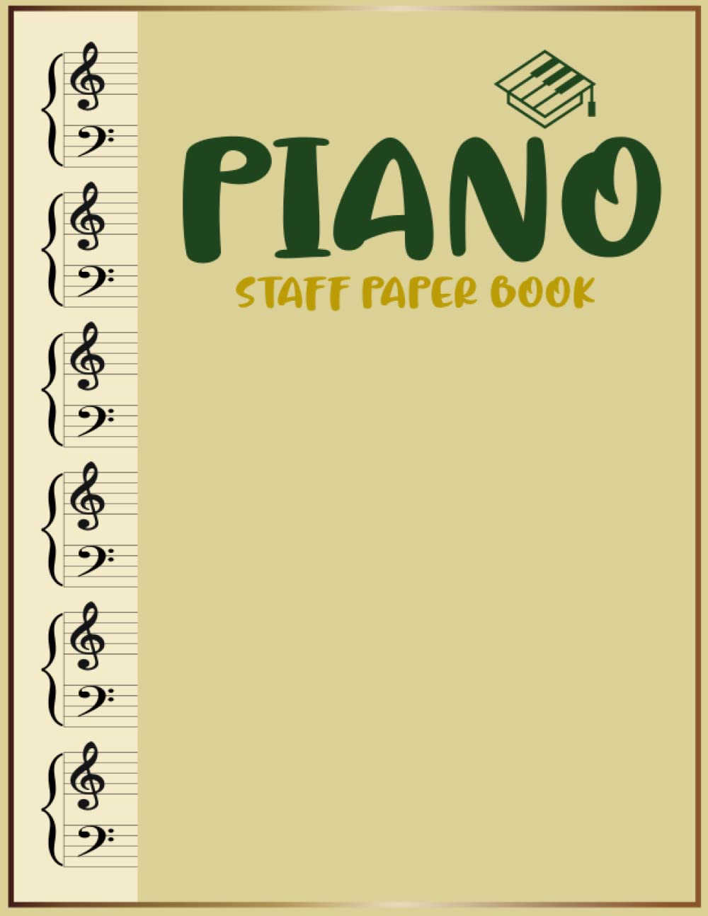 ler totalmente Piano Manuscript: Beginner Piano Sheet Music | A Treble Clef And Bass Clef Musician Composition Notebook