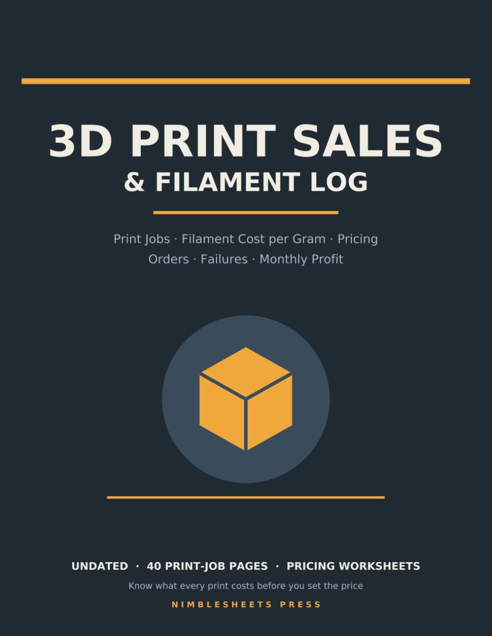 ler totalmente 3D Print Sales & Filament Log Book: Print Job, Filament Cost, Pricing, Order and Profit Tracker for 3D Printing Side Businesses and Print Farms