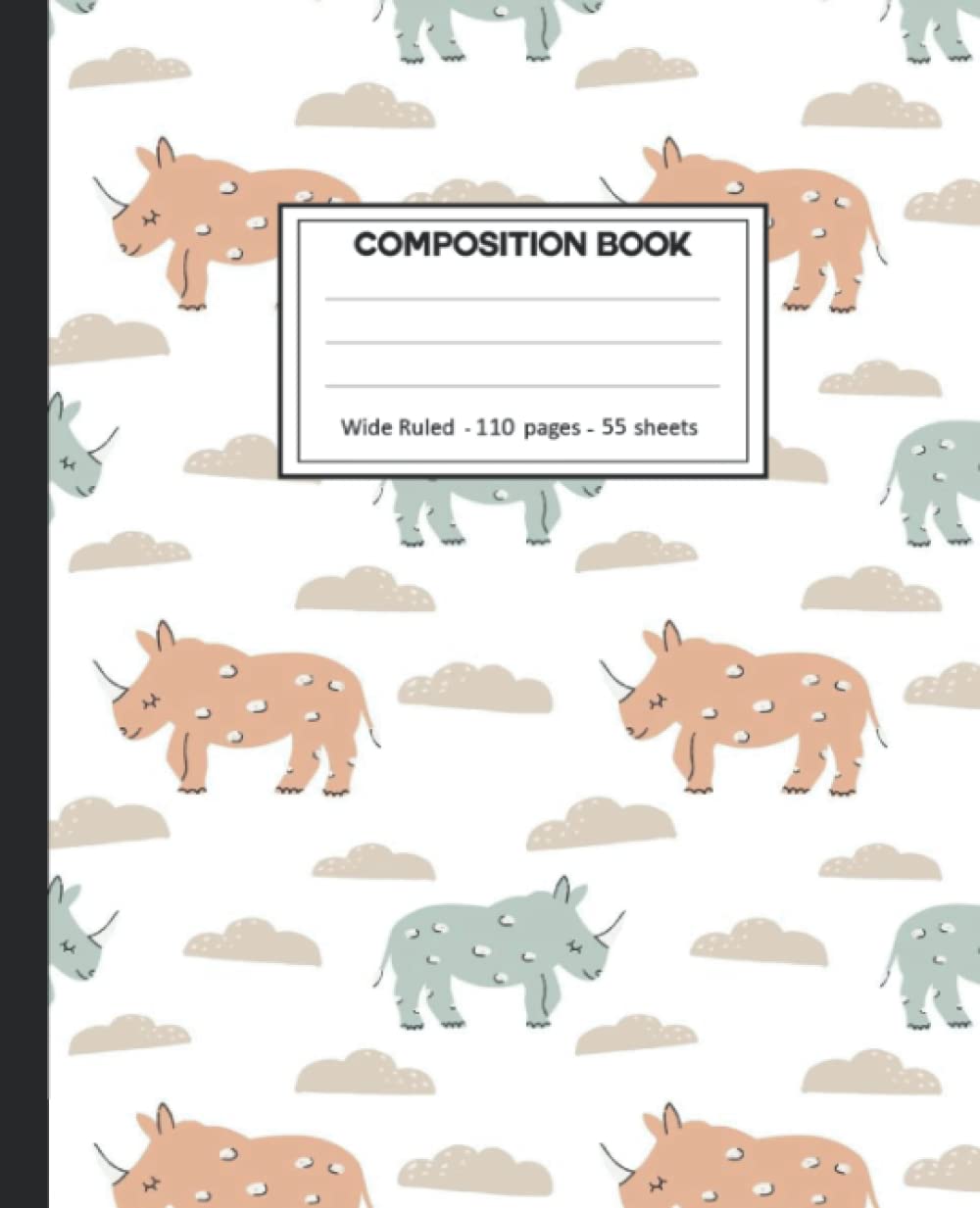 Composition Notebook: Composition Notebook with Rhinoceros for School.
