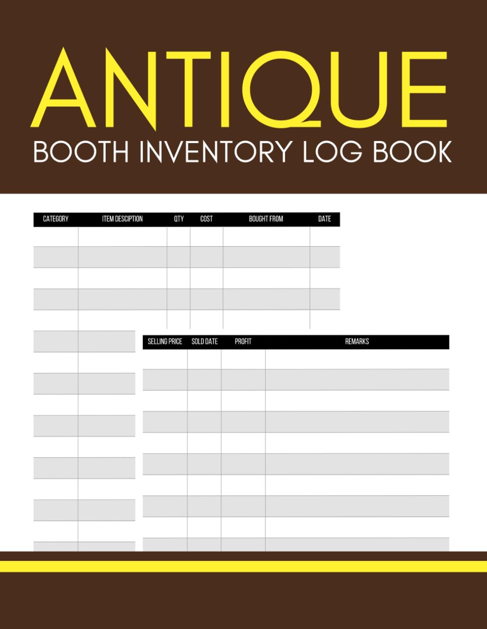 ler totalmente Antique Booth Inventory Log Book