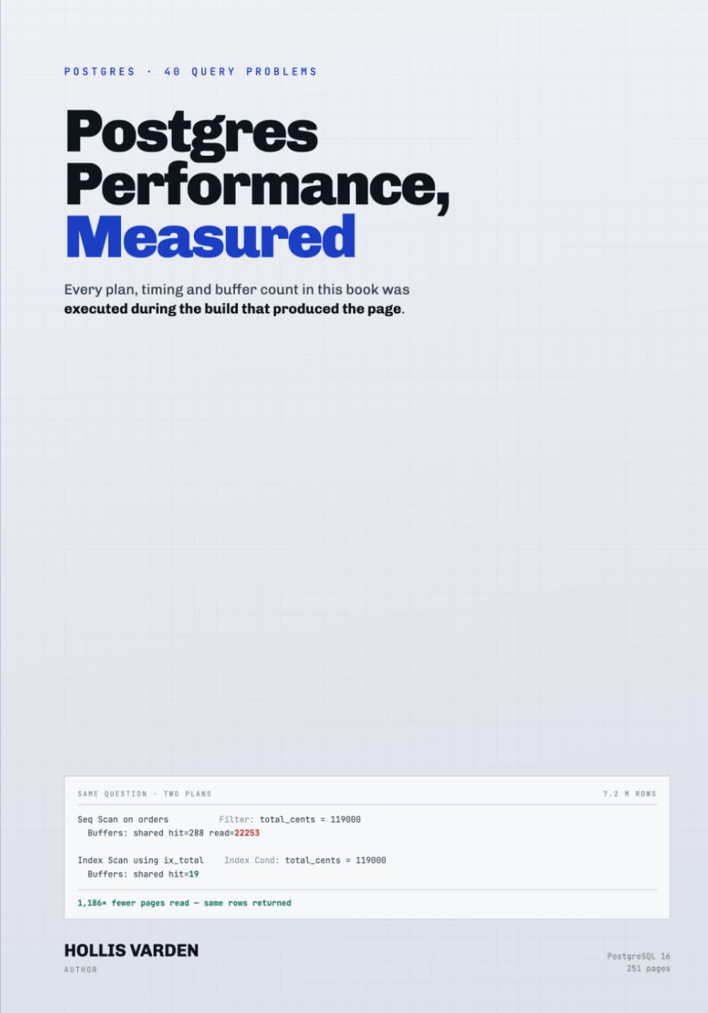 Postgres Performance, Measured: Forty Query Problems, Diagnosed and Fixed — With Every Plan, Timing and Buffer Count Executed on the Page baixar o livro de graça