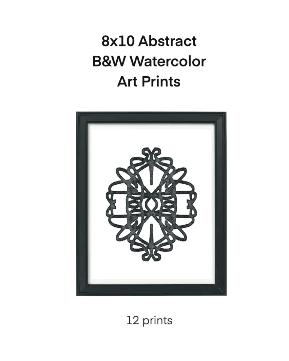 ler totalmente 8x10 Abstract B&W Watercolor Art Prints - 12 Count: black and white minimalist boho wall decor (L&L Art Print Books)